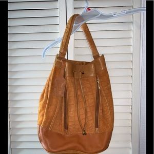 Topshop brown suede bucket bag